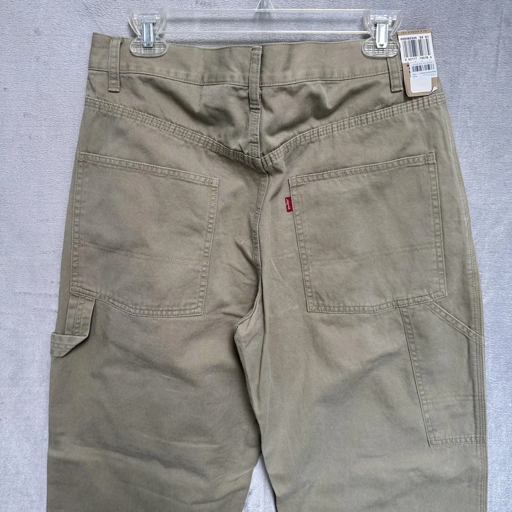 Vintage Levis‎ Carpenter Pants Mens 31x30 Green 100% Cotton 539 Utility Workwear